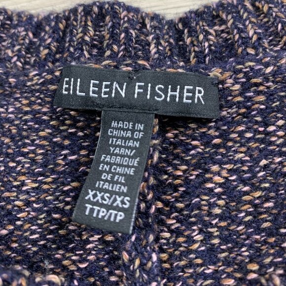 Eileen Fisher Dark Purple Thick Knit High Low Sweater - Picture 5 of 8